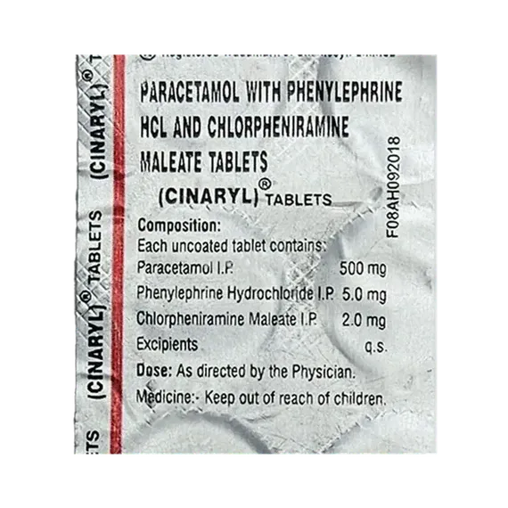 cinaryl tablet 10's